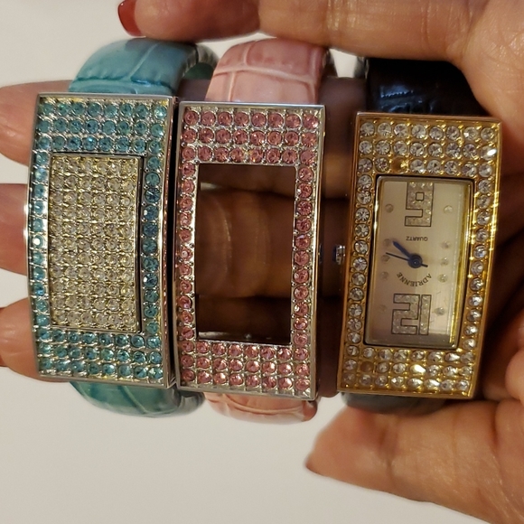 Real Collectibles by Adrienne Jewelry - Real Collectibles by Adrienne Arpel Convertible Bangle Watch/Bracelet Cuff style